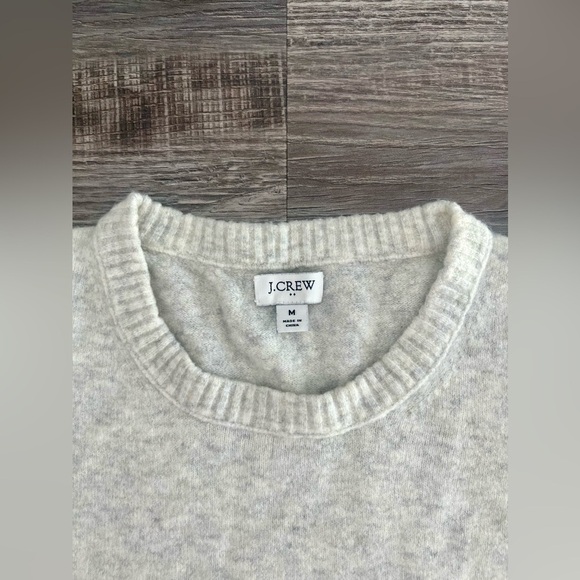 J. Crew Wool Crewneck Sweater in Extra Soft Yarn Medium Heather Platinum White - Picture 5 of 7